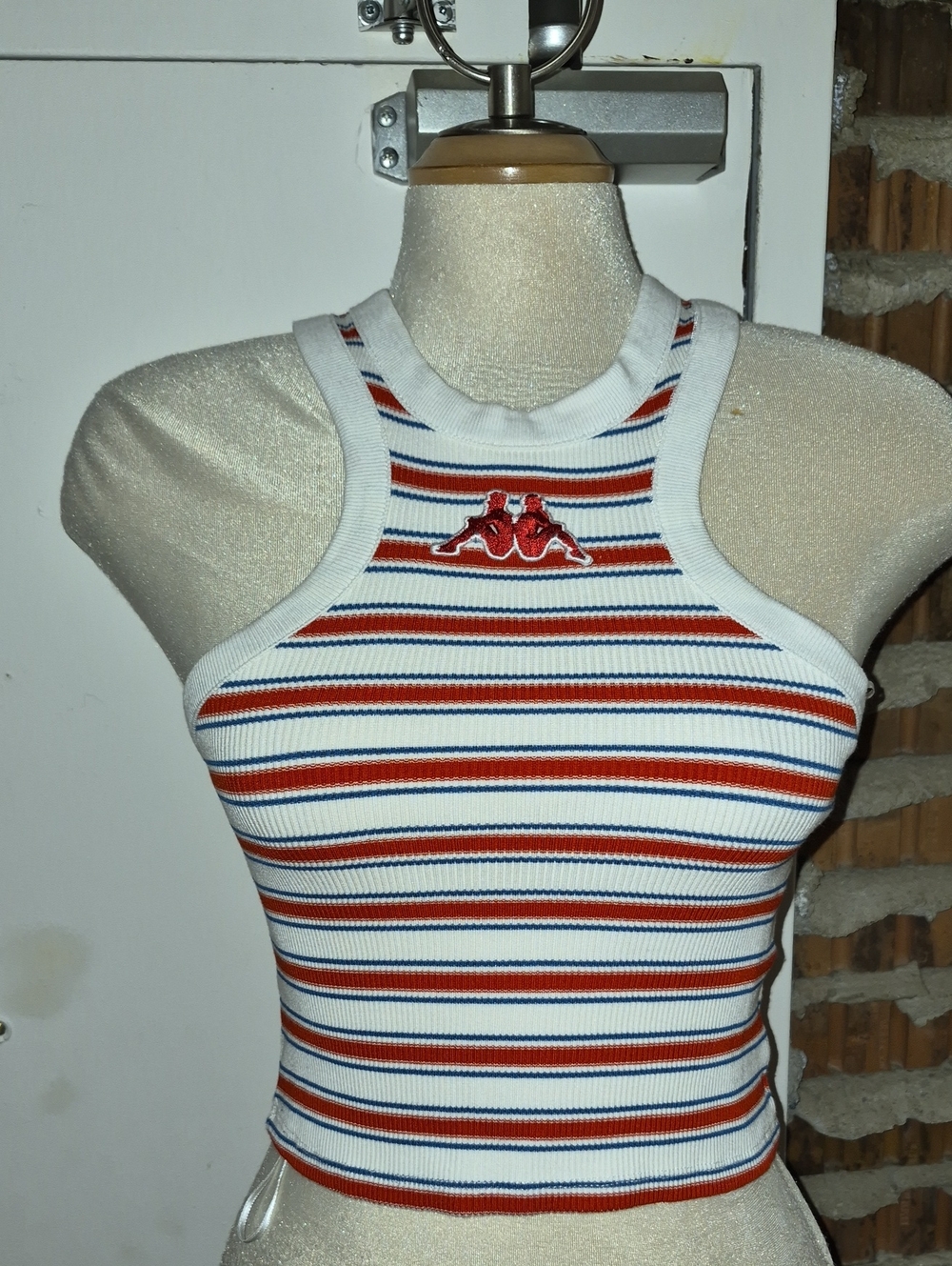 Zara X Kappa Striped Tank Crop Top Size M Medium Racerback.